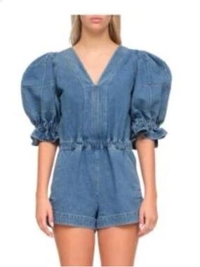 BNWT! Sea New York dagmar denim puff romper